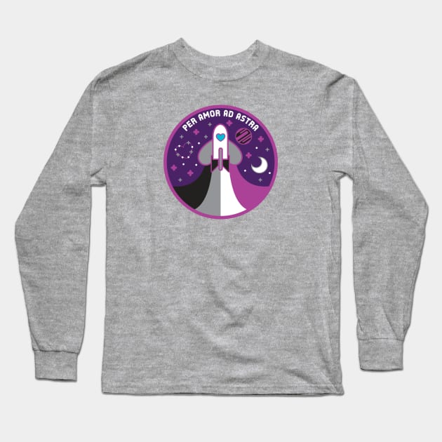 Space Pride - Asexual Flag Long Sleeve T-Shirt by wanderingkotka
